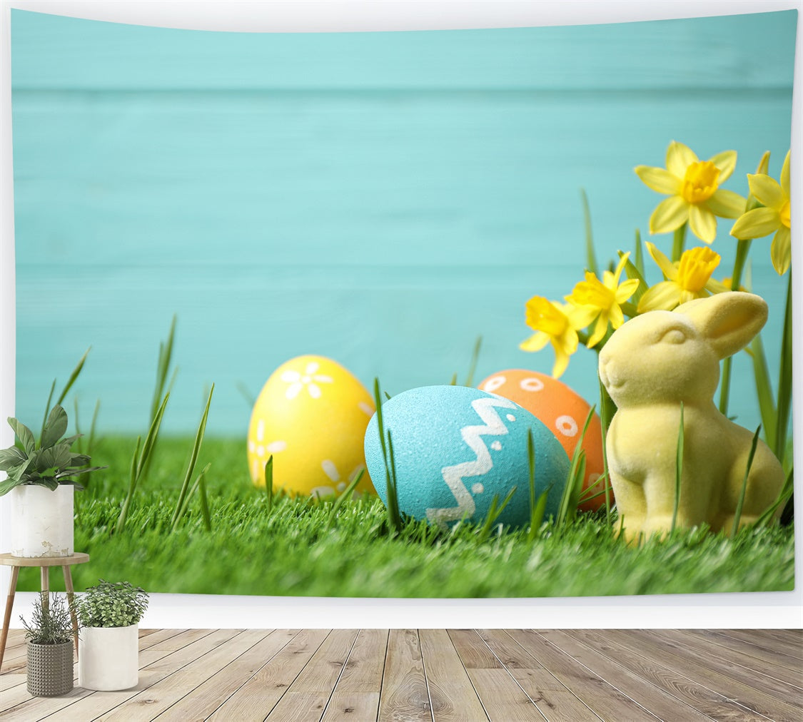 Osterei Backdrop Hase Narzissenfeld Backdrop TWW3-27