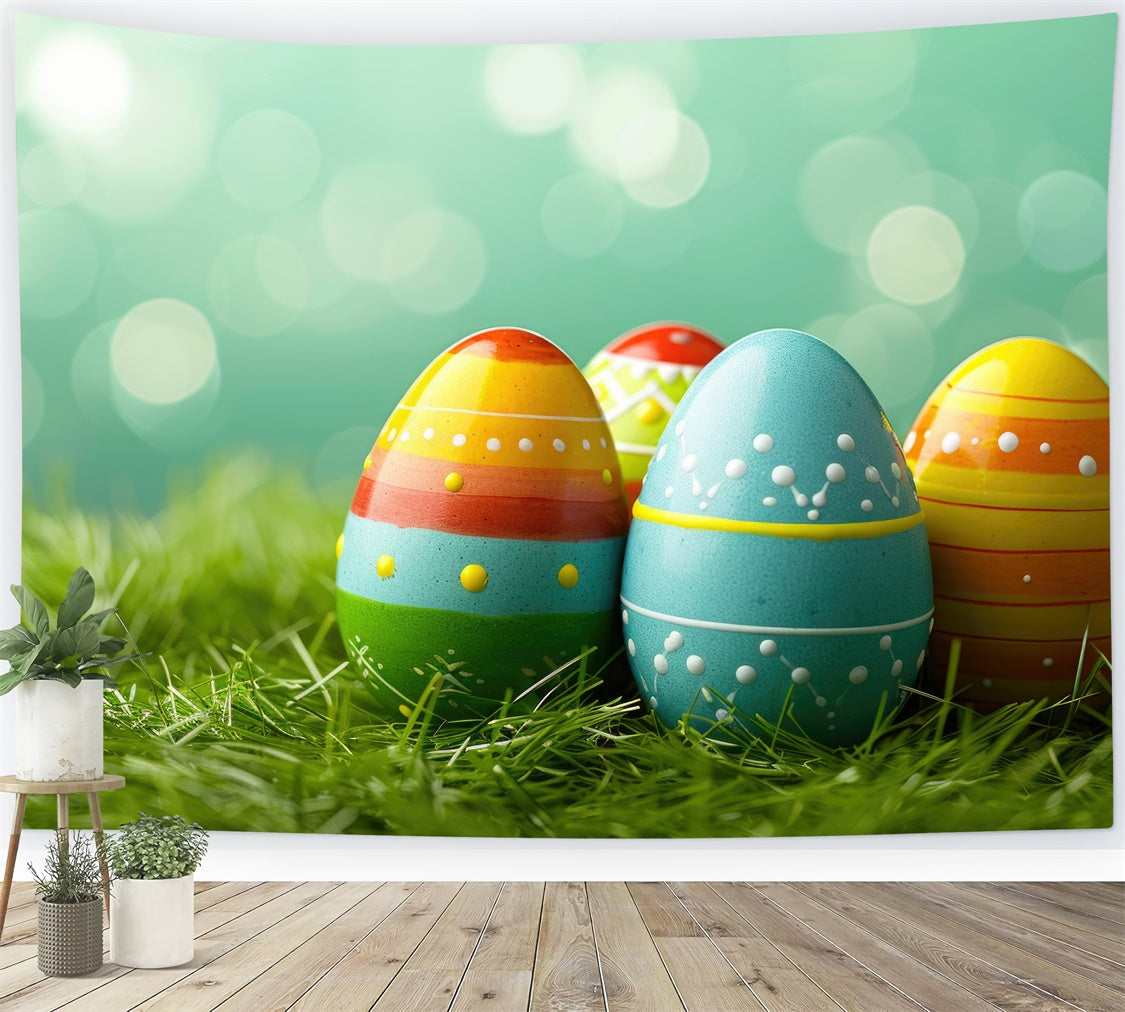 Ostern Backdrops für Fotos Festlich Buntes Ei Backdrop TWW3-39