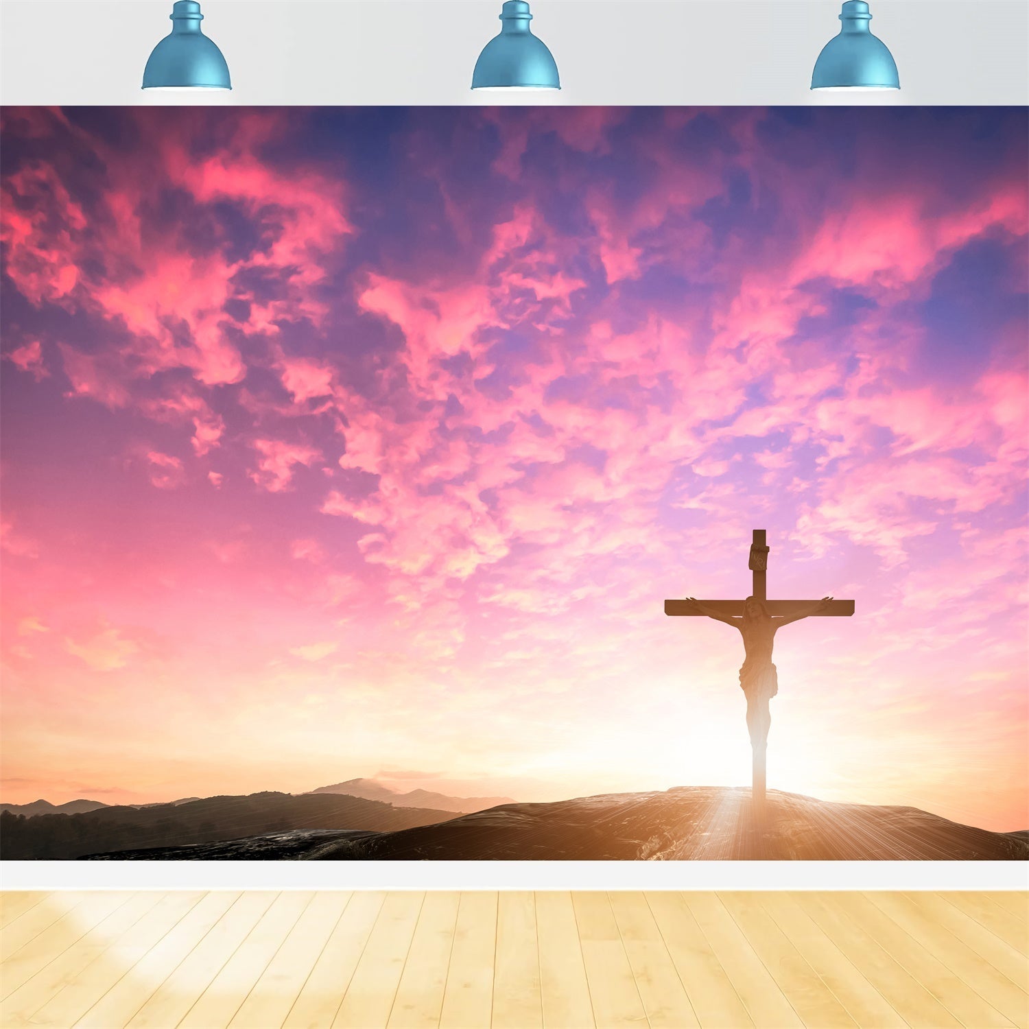 Ostern Bildideen Sonnenaufgang Auferstehung Kreuz Hintergrund TWW3-4