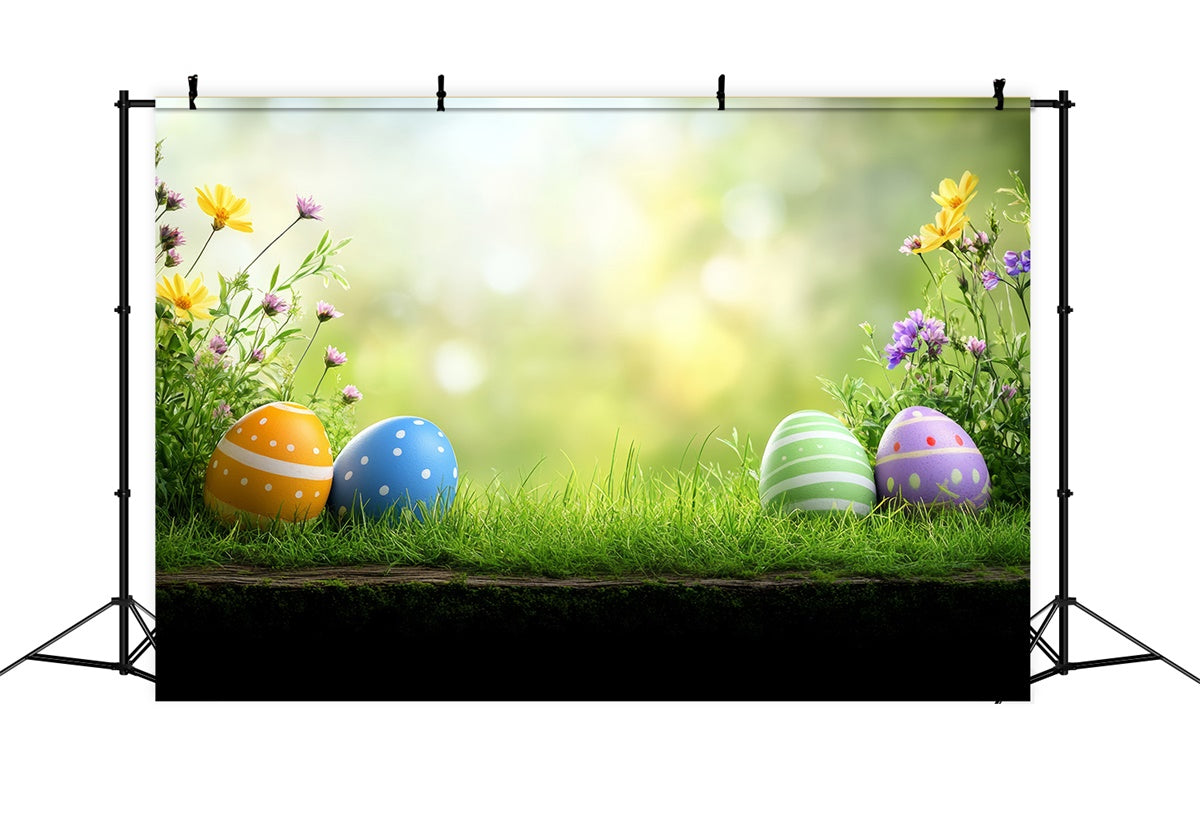Ostern Backdrops Fotografie Wildblumen Wiese Ei Backdrop TWW3-40