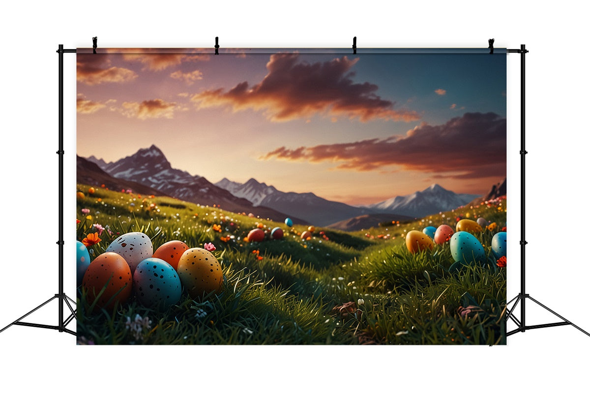 Ostern Backdrops für Fotos Majestätische Berg Ei Backdrop TWW3-43