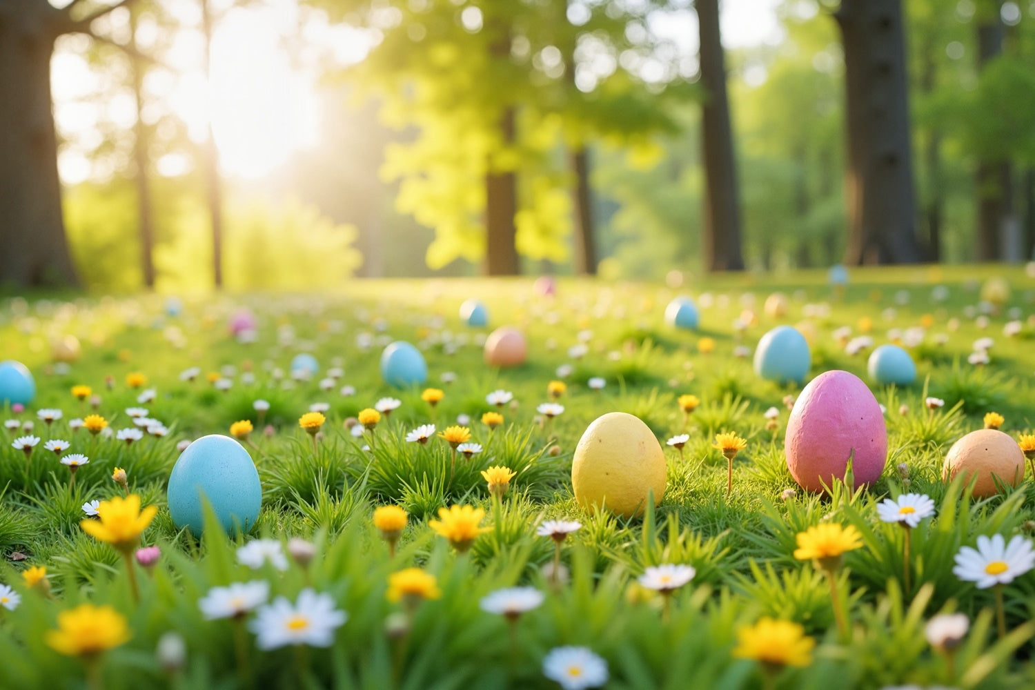 Fotografie Ostern Backdrop Whimsical Woodland Egg Backdrop TWW3-44