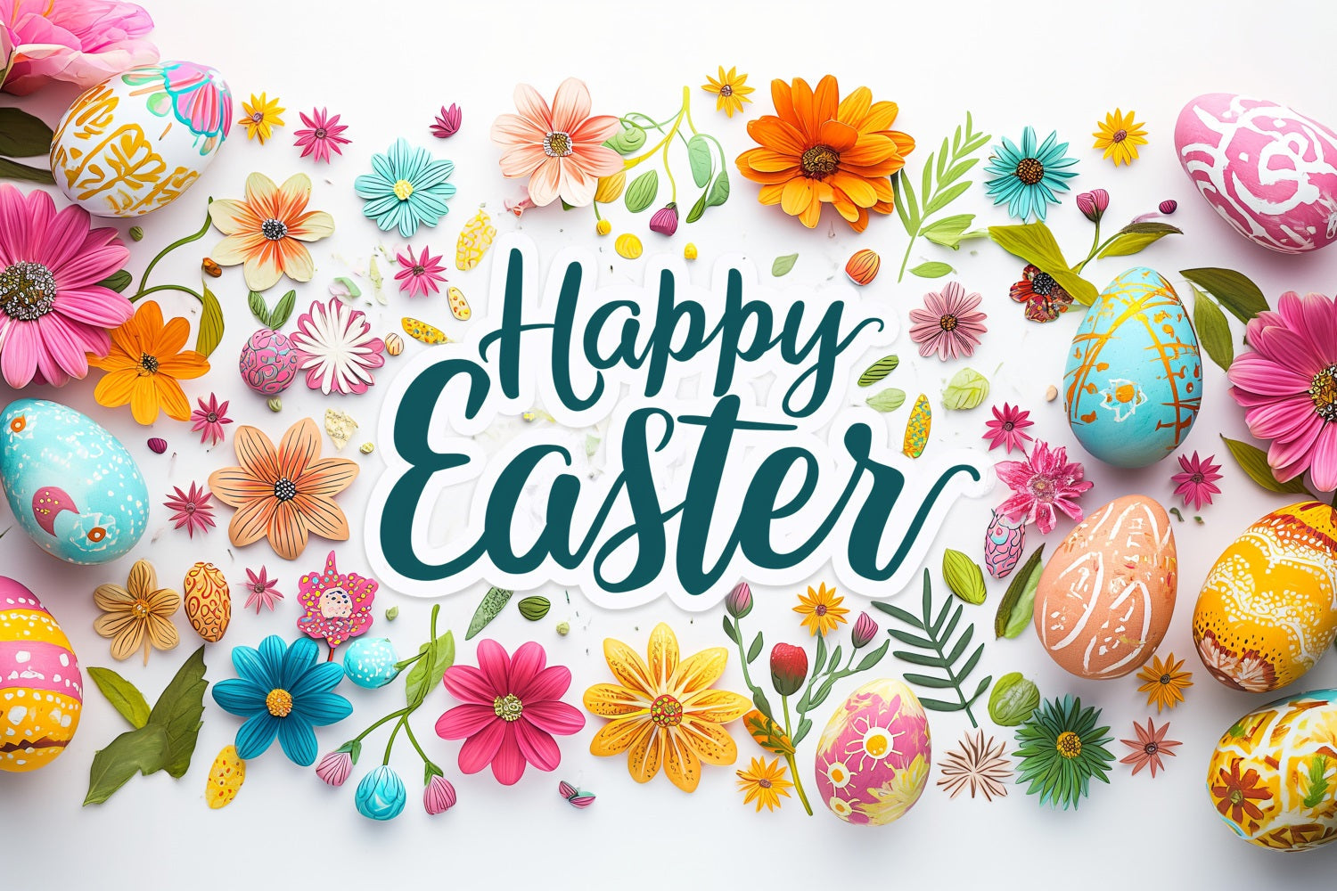 Osterei-Hintergrundkulisse Florales Ei Personalisierte Kulisse TWW3-55