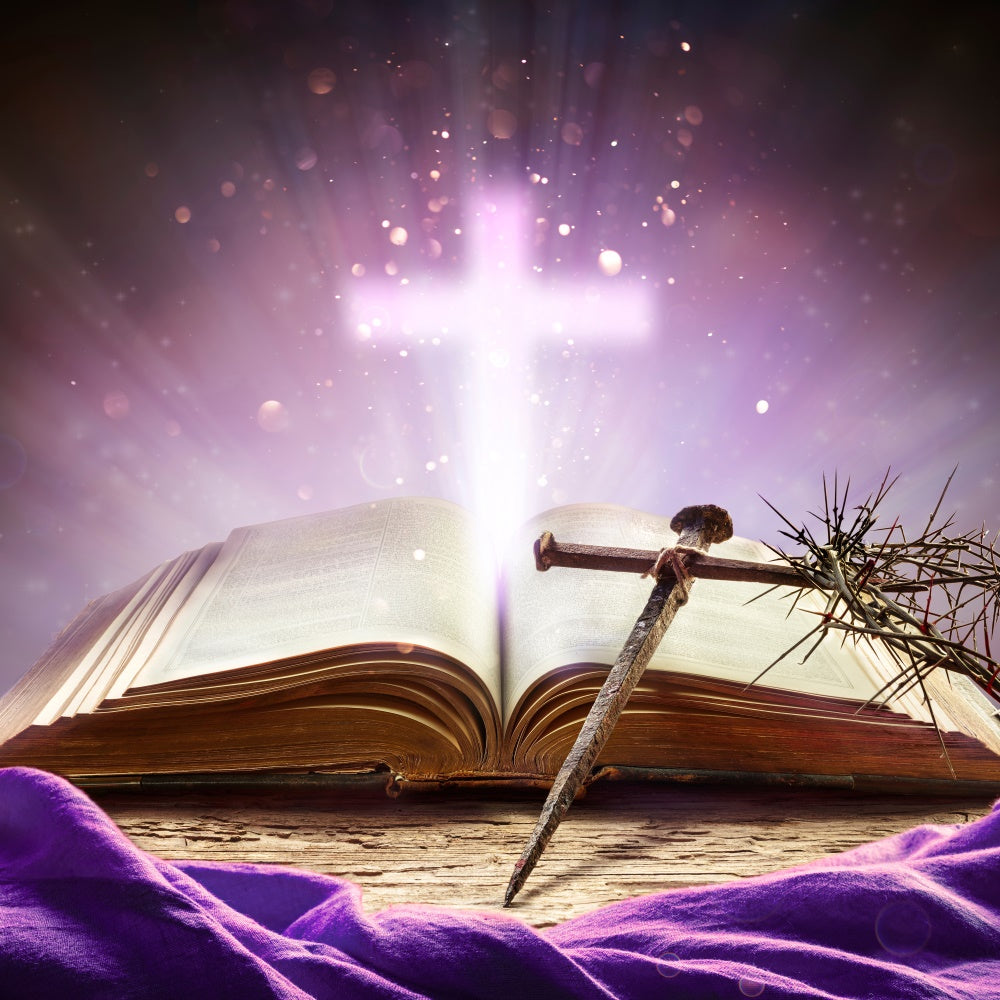 Ostern Backdrops für Fotos Heiliges Kreuz Bibel Backdrop TWW3-6