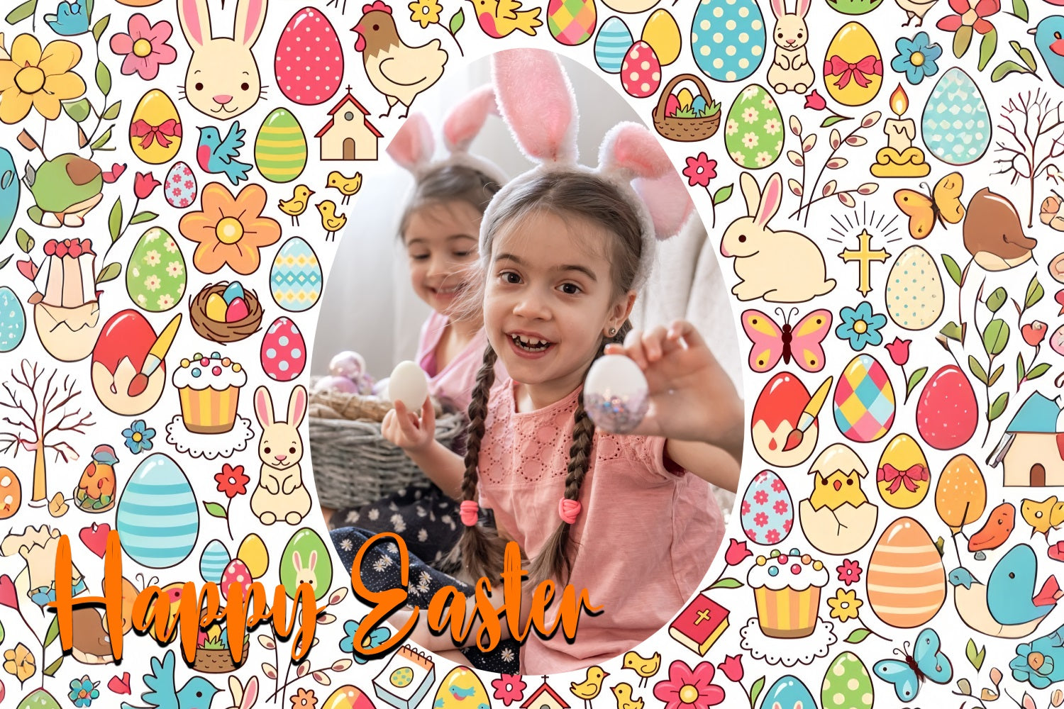Ostern Backdrop Ei Hase Muster Personalisierte Backdrop TWW3-62