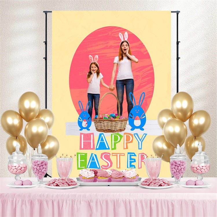 Ostern Fotokulisse Color Popped Bunny Personalisierte Kulisse TWW3-64