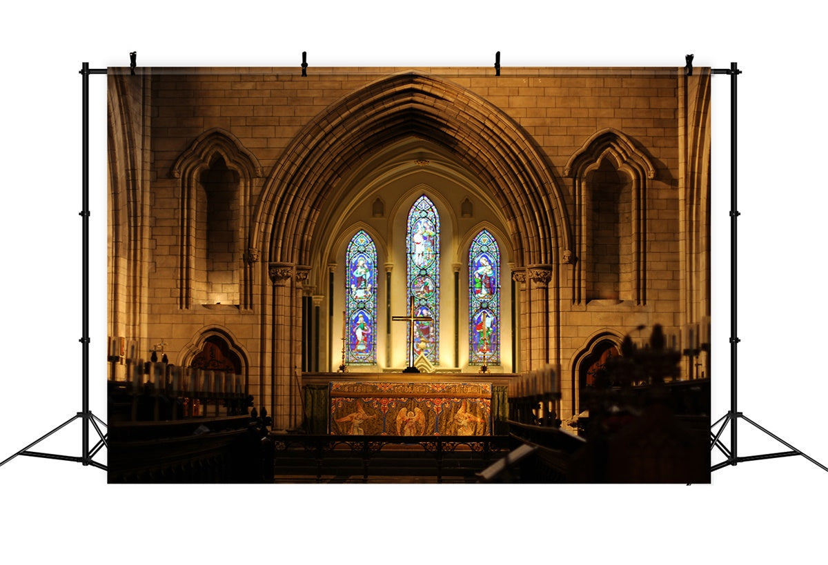 Ostern Backdrops für Kirche Gothic Kirche Heiliger Altar Backdrop TWW3-7