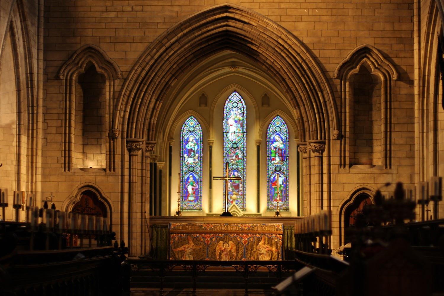 Ostern Backdrops für Kirche Gothic Kirche Heiliger Altar Backdrop TWW3-7