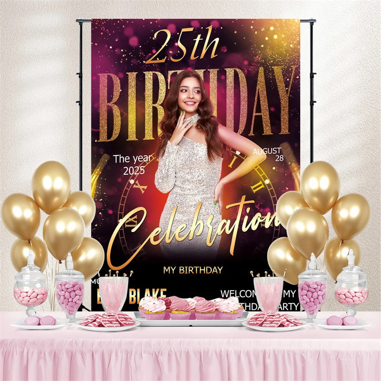 Customized Backdrop für Geburtstag Shiny 25th Birthday Night Backdrop TWW3-81