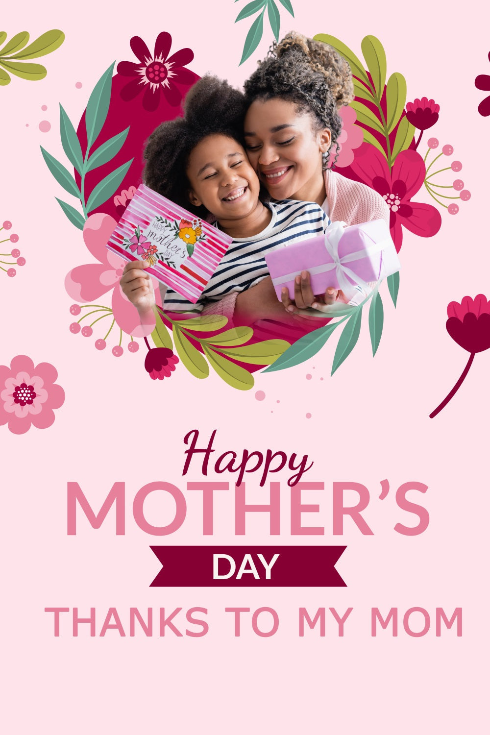 Happy Mothers Day Backdrop Konfetti Liebe Flower Benutzerdefinierte Backdrop TWW4-15
