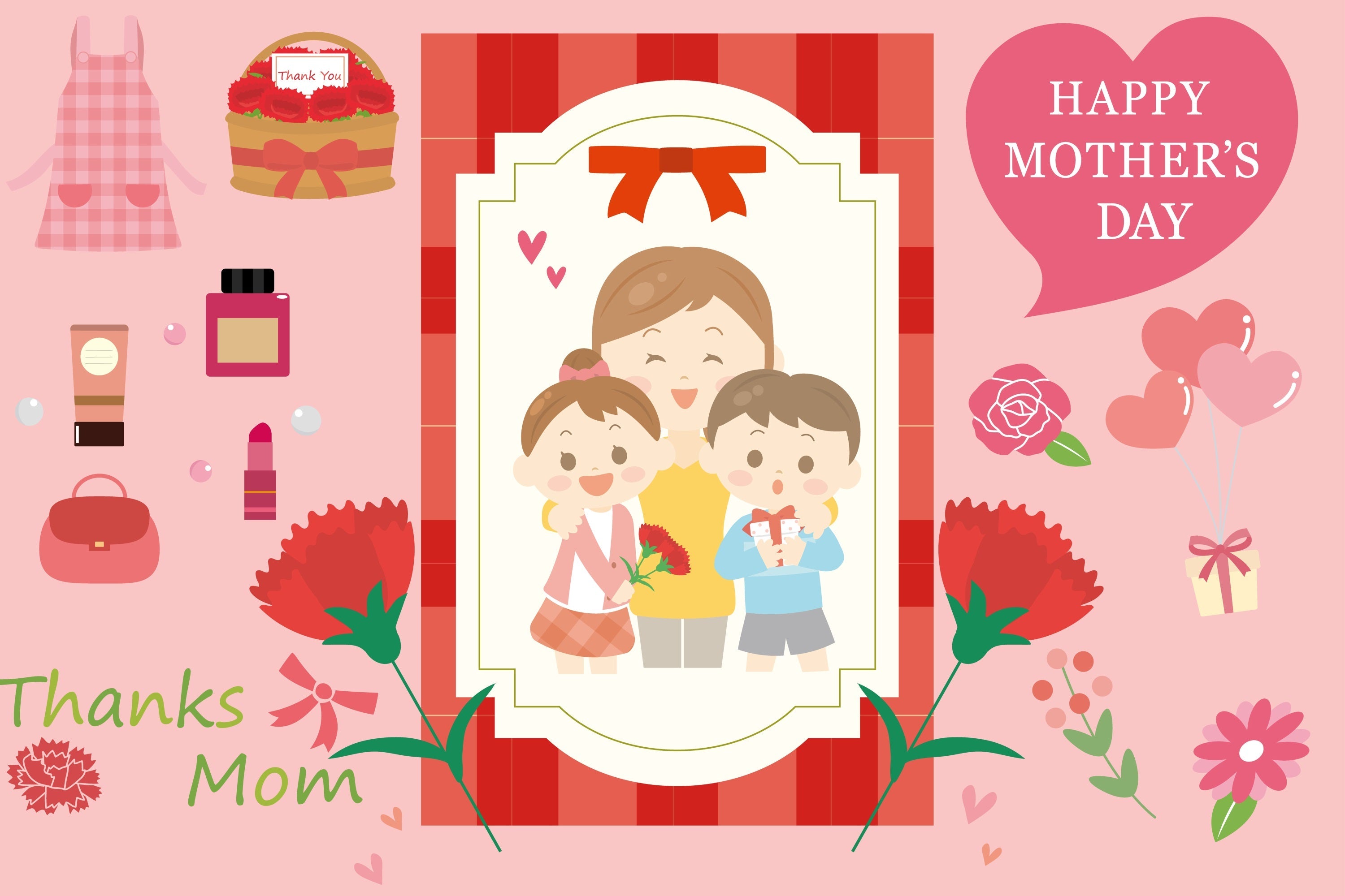 Mother's Day Backdrops Glowing Heart Rahmen Personalisierte Backdrop TWW4-1