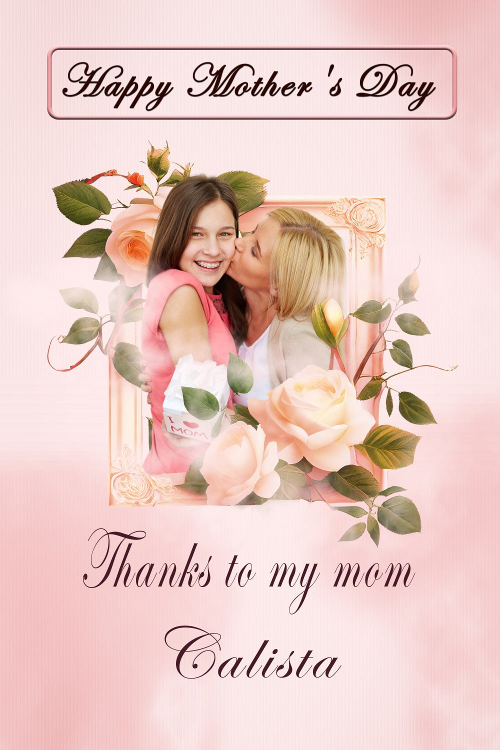 Mother's Day Foto Backdrop Rosa Blossom Liebe Personalisierte Backdrop TWW4-4
