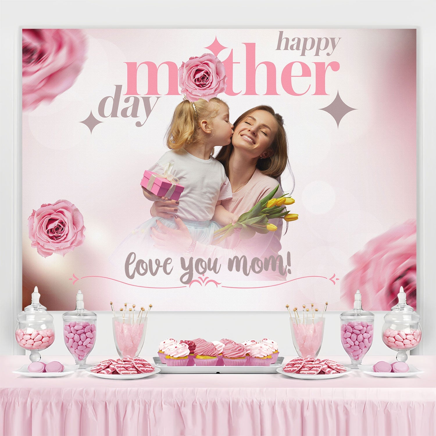 Mothers Day Foto Backdrop Daisy Bloom Personalisierte Backdrop TWW4-5