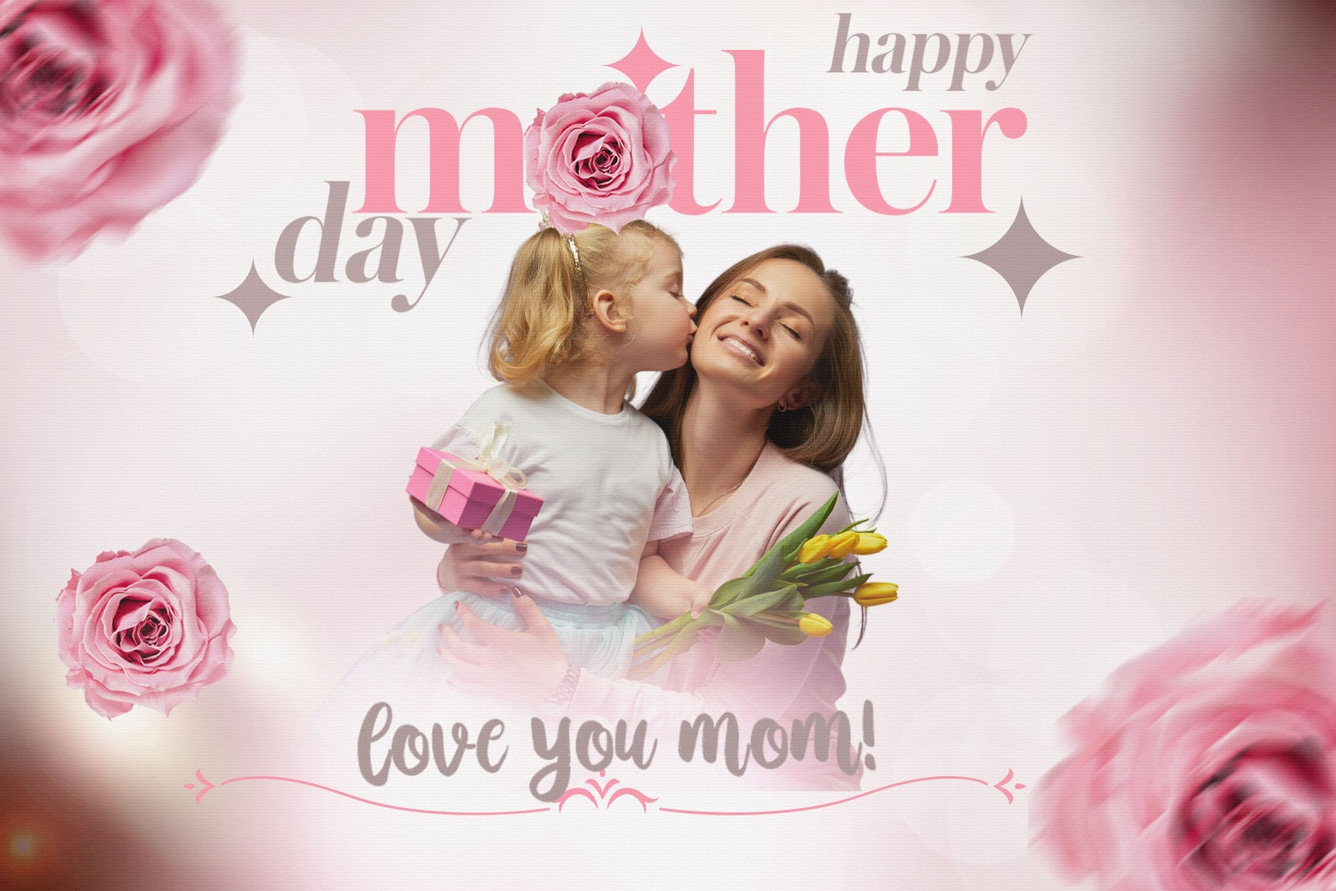 Mothers Day Foto Backdrop Daisy Bloom Personalisierte Backdrop TWW4-5