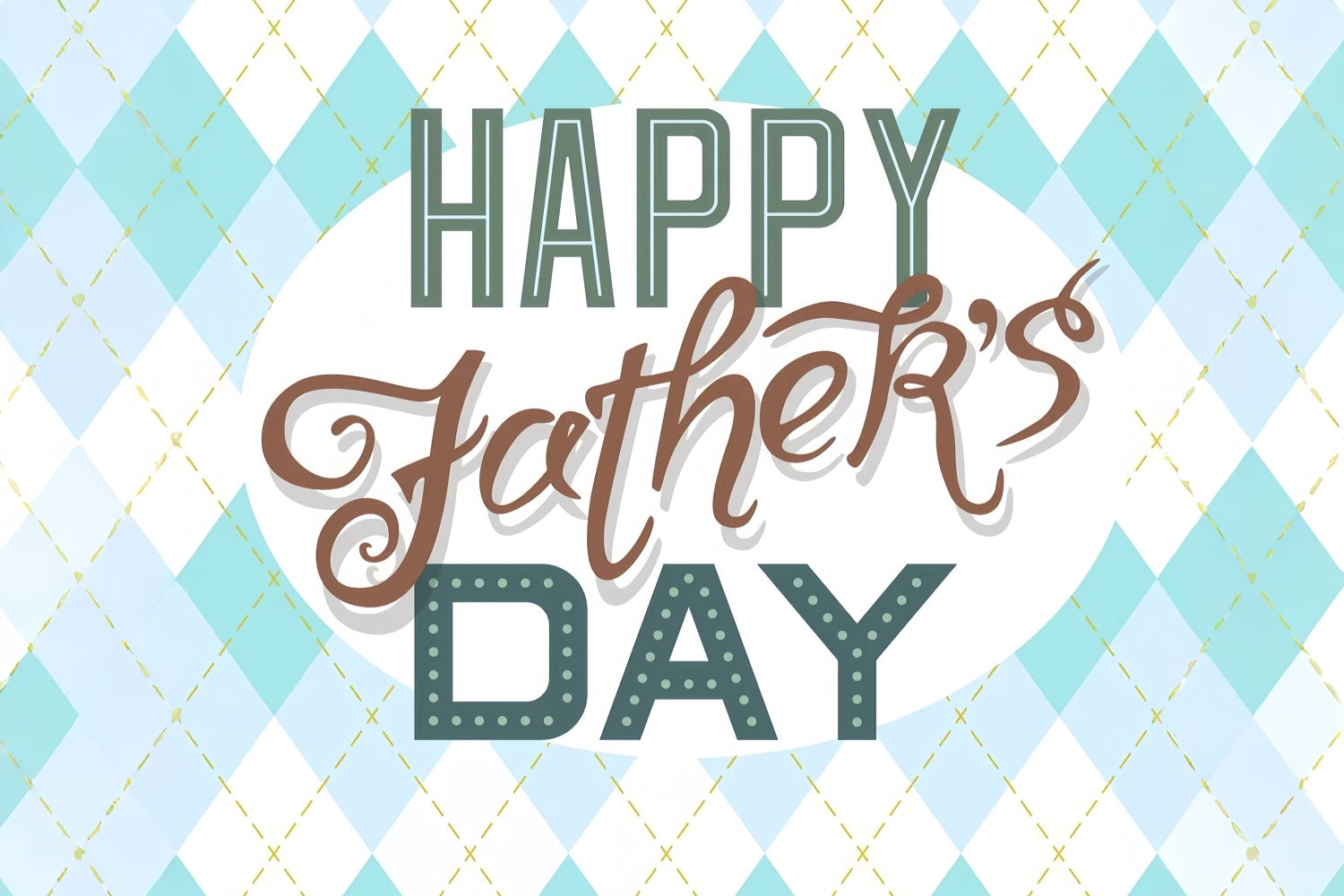 Backdrop Vatertag Blau Argyle Retro Individuelles Backdrop TWW4-73