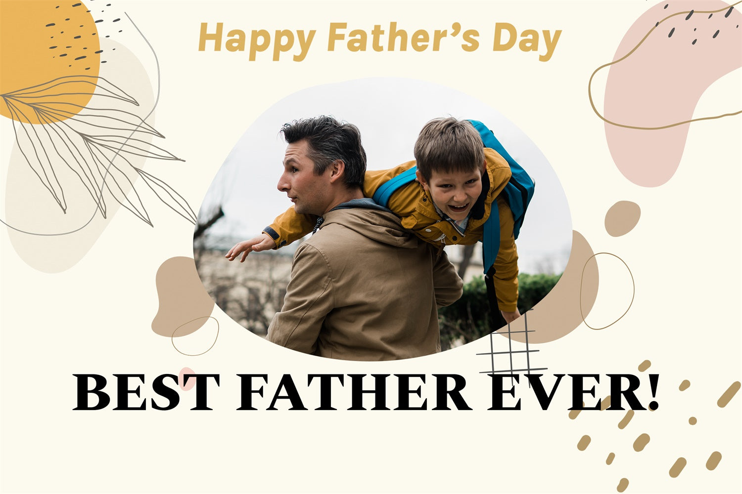 Vatertags-Fotokulisse Minimal Modern Beige Individueller Hintergrund TWW4-74