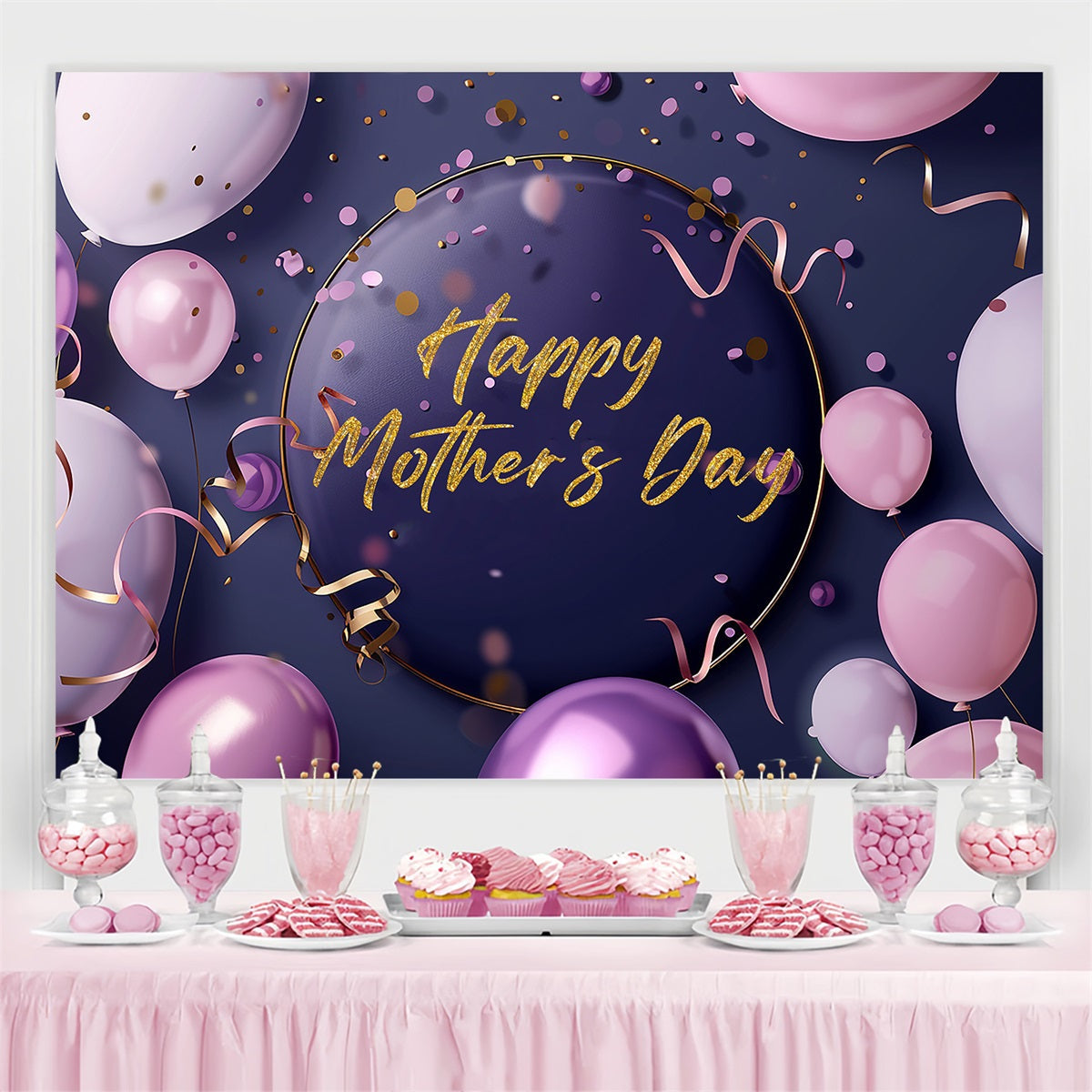 Mothers Day Backdrop Cartoon Familie Liebe Personalisierte Backdrop TWW4-17