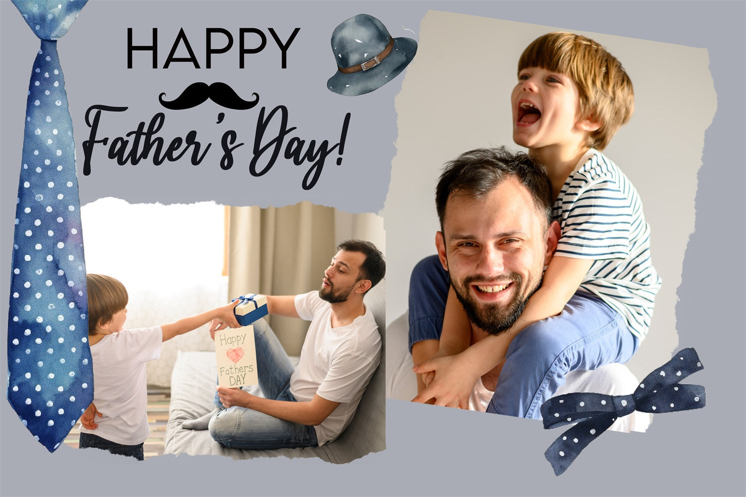 Vatertag Fotokulisse Aquarell Krawatte Geschenk Personalisierte Kulisse TWW4-80