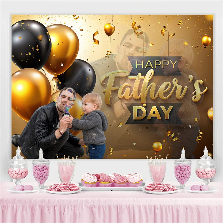 Backdrop Vatertag Goldener Konfetti-Ballon Custom Backdrop TWW4-85