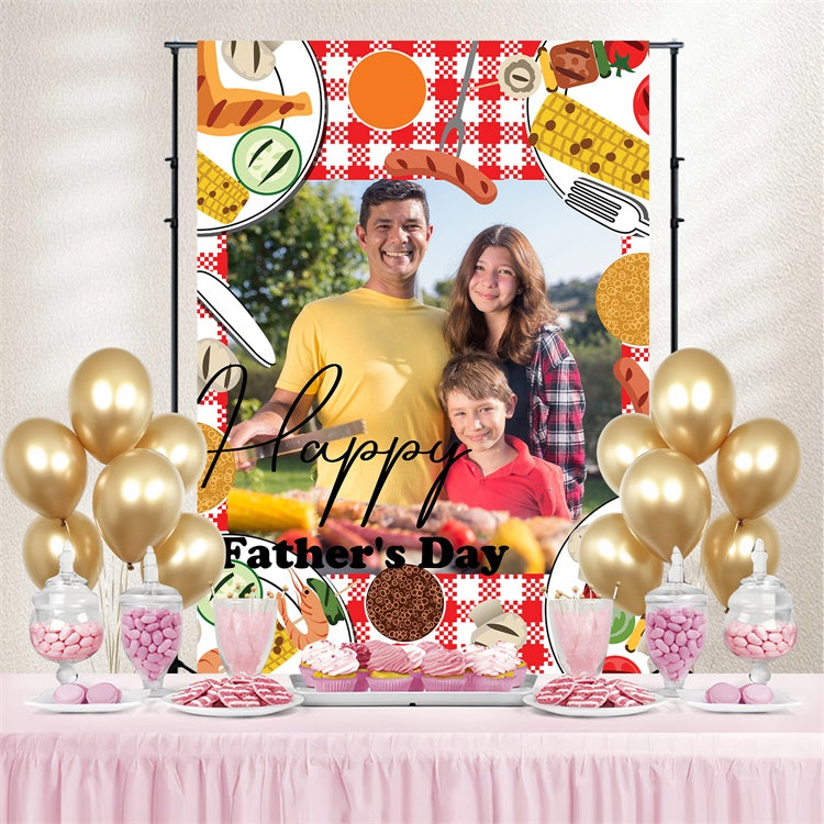 Backdrop Vatertag Familie Grillthema Personalisierte Backdrop TWW4-86