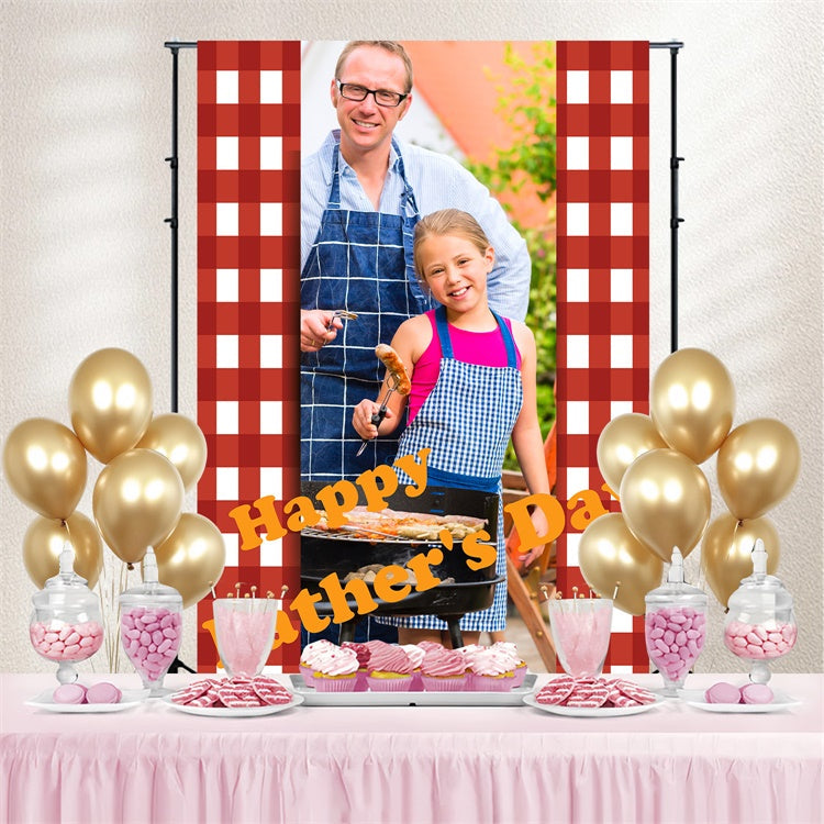 Backdrop Vatertag Rot kariert Cookout Individuelles Backdrop TWW4-87