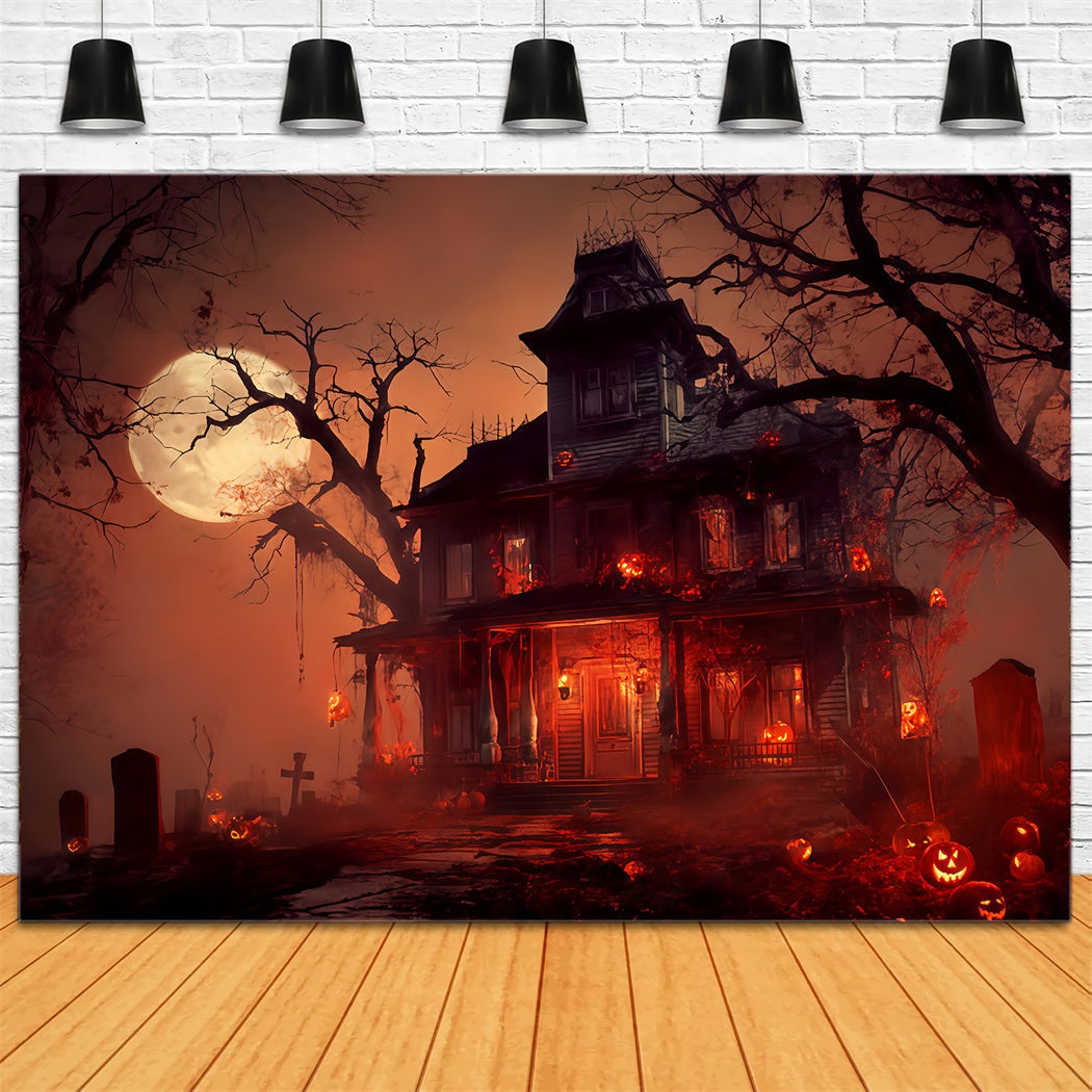 Haunted Mansion Hintergrund Haunted Mansion Blutmond Gruselige Halloween-Hintergründe TWW510-30