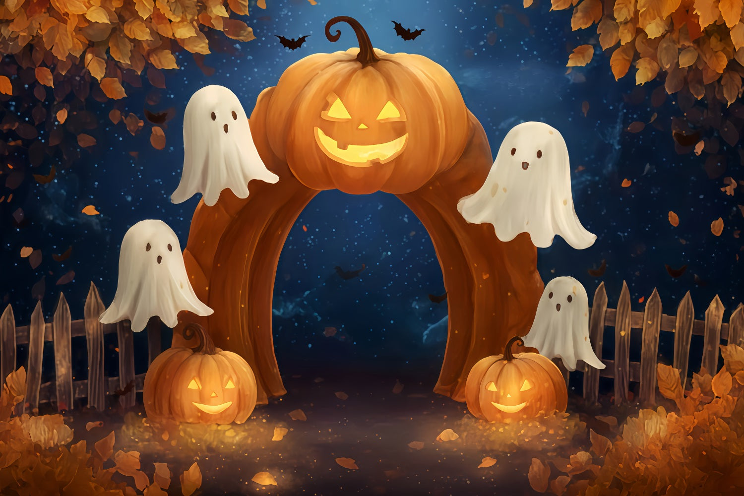Halloween-Geisterkulisse Kürbisbogen Geisterpfad Halloween-Kulissen TWW510-42