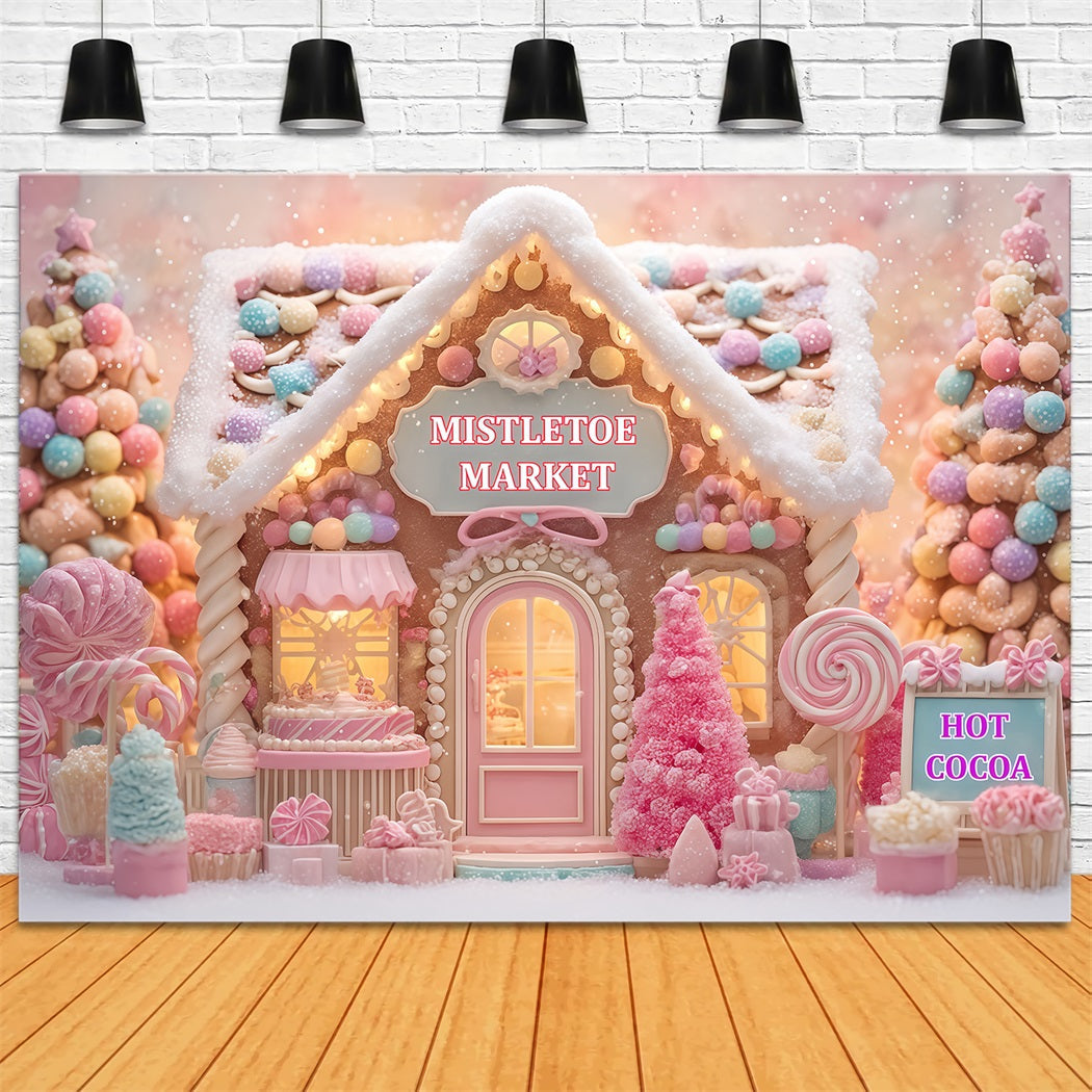 Lebkuchenhaus-Hintergrund Candyland Süßwarenladen Weihnachts-Foto-Hintergrund TWW510-74