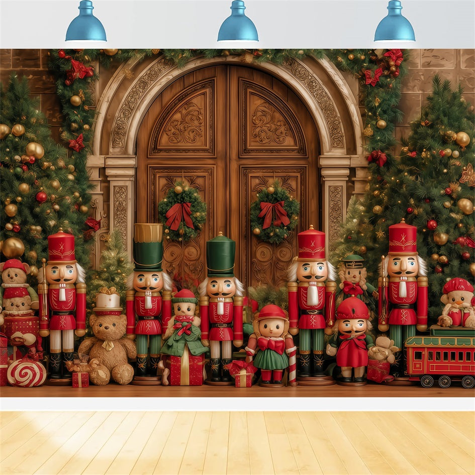 Nussknacker-Hintergründe Nussknacker-Spielzeugsoldaten-Display Weihnachtshintergrund-Ideen TWW510-85
