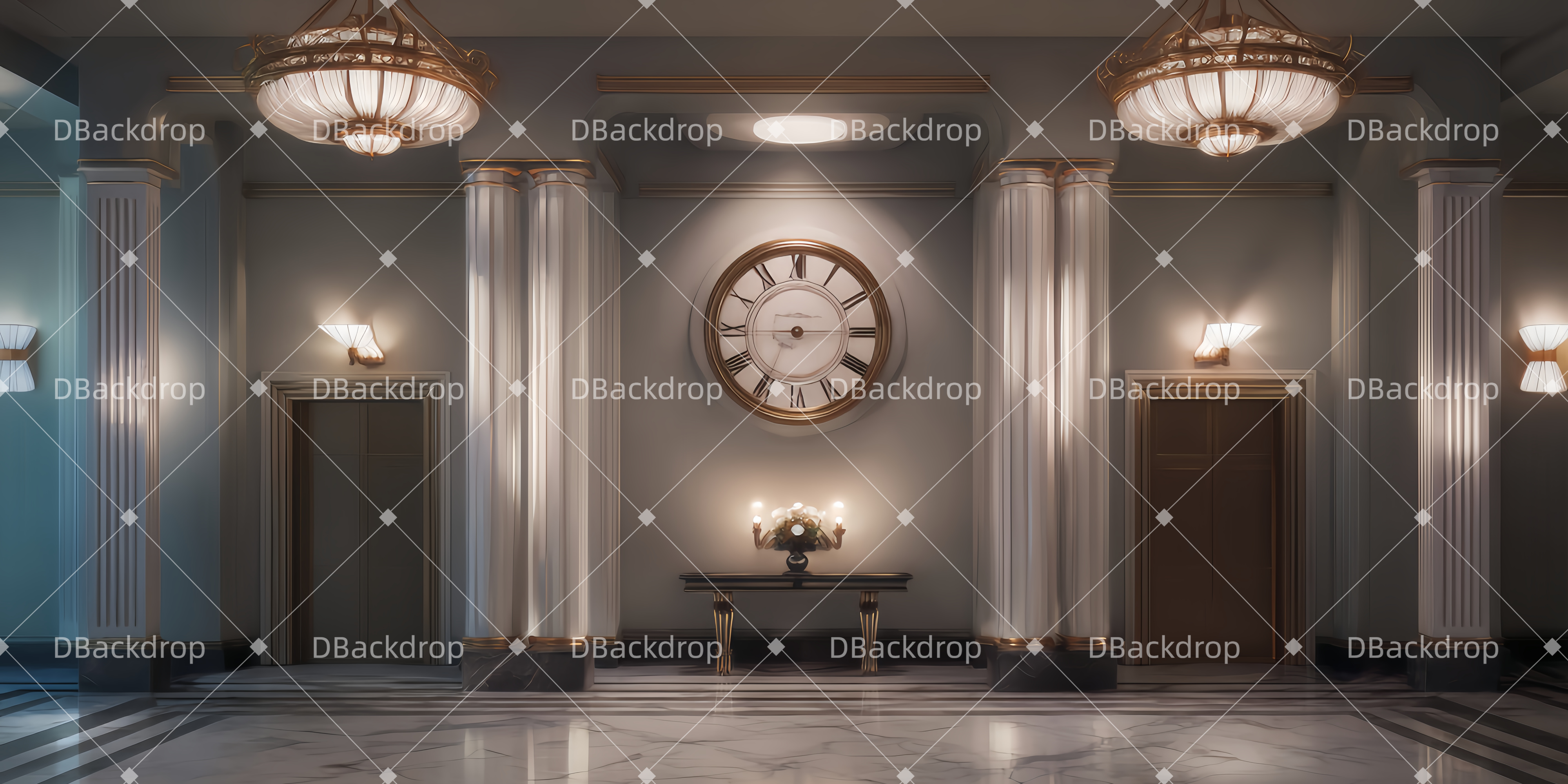 Theaterhintergrund Bank Innenansicht Bühnenhintergrund beim Theater TWW510-T39