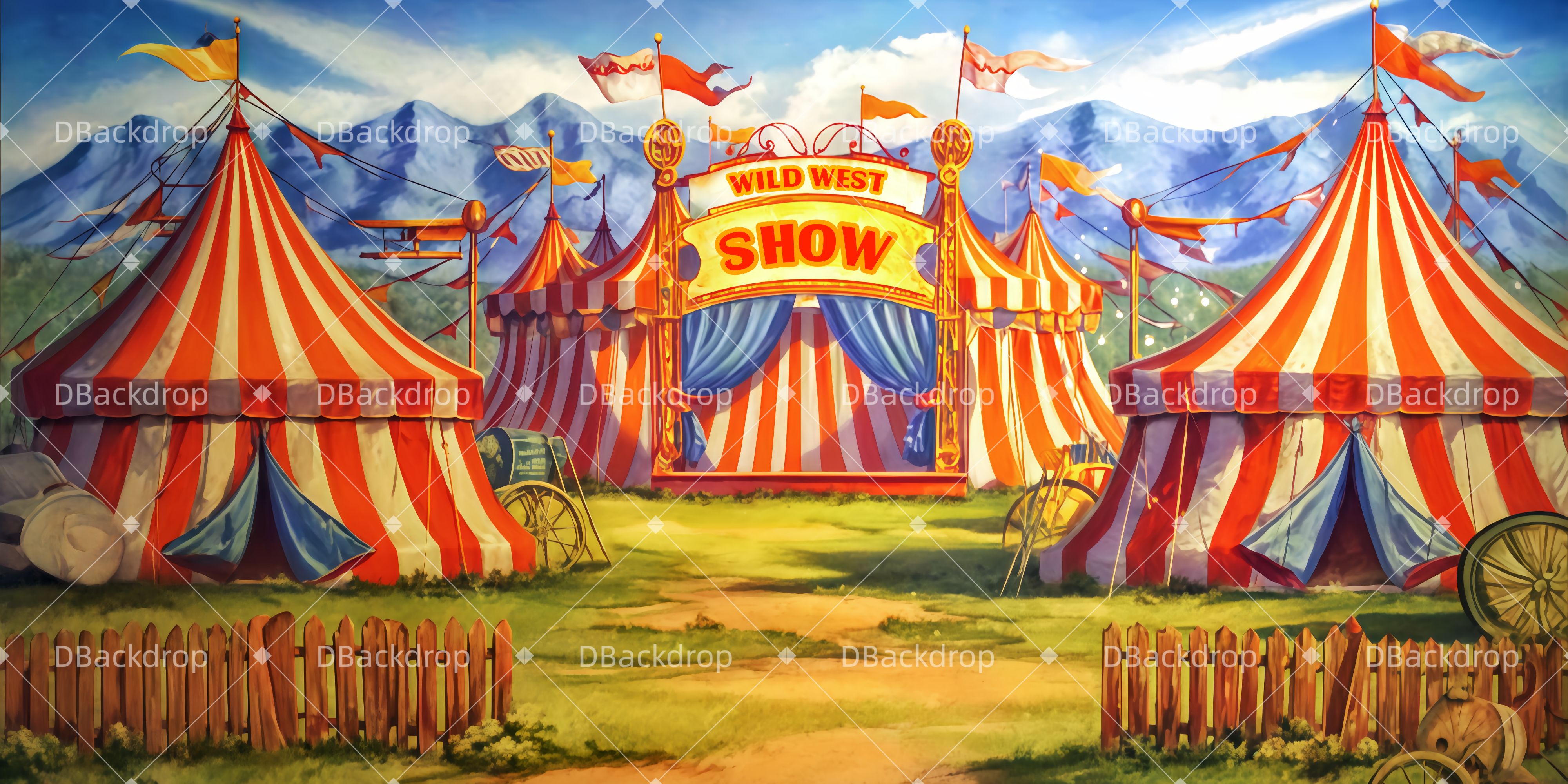 Theaterbühne Vorhang Buffalo Bills Wild West Show Theaterwand TWW511-T19