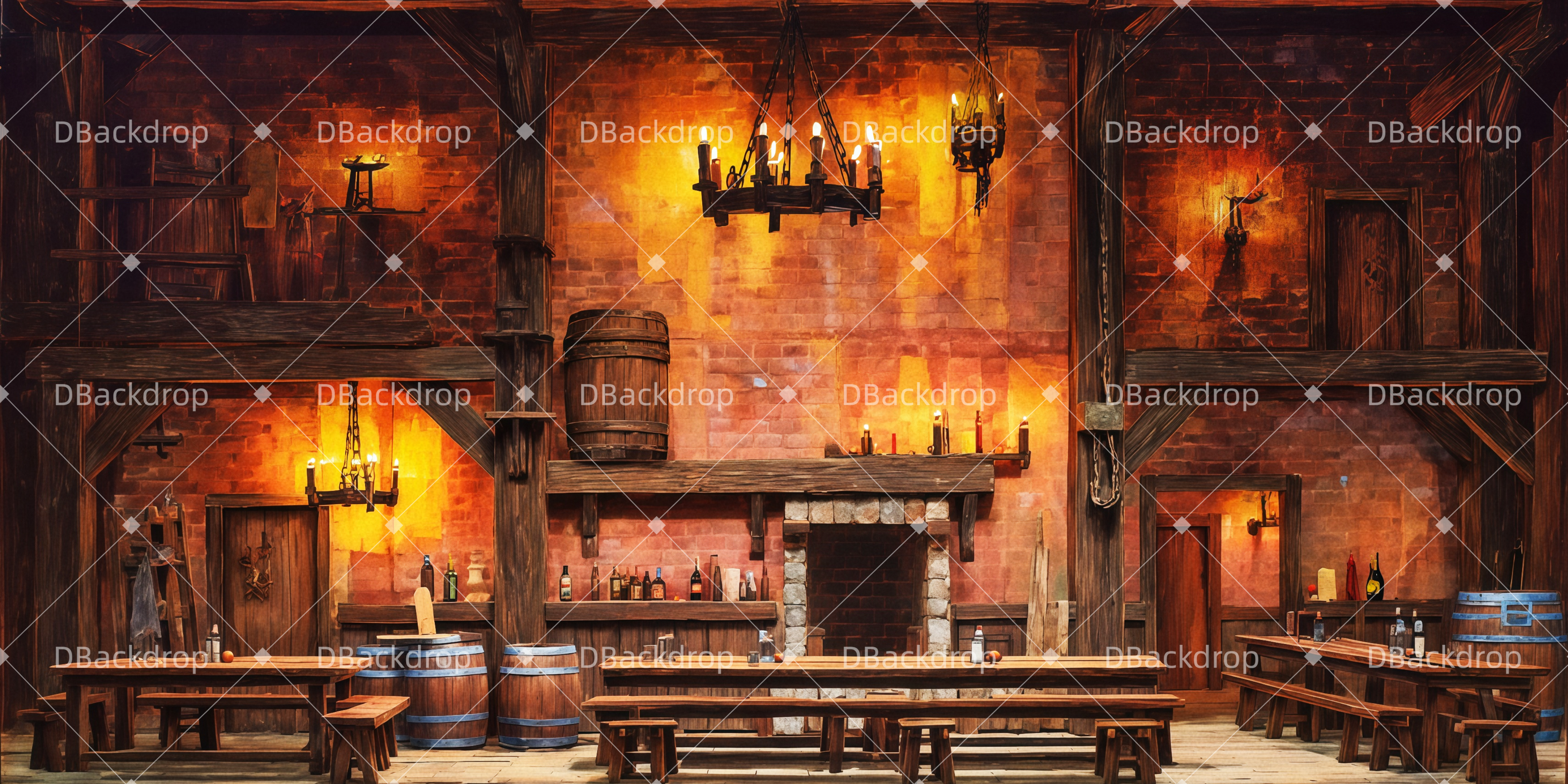 Vintage Theater Backdrop Die Taverne Theaterbühnenbau TWW511-T62