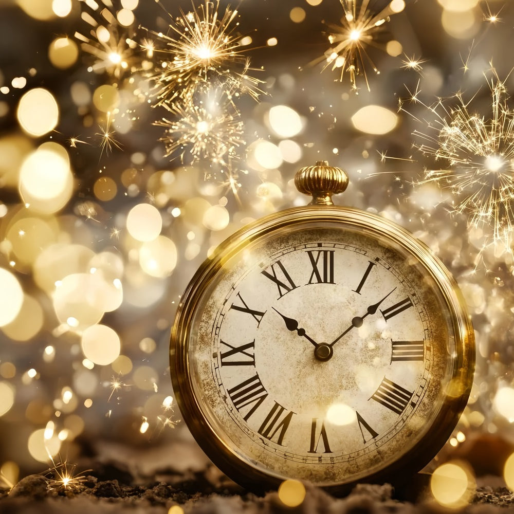 Neujahrshintergrund Countdown Goldglitter Feuerwerk Bokeh-Hintergrund TWW512-20