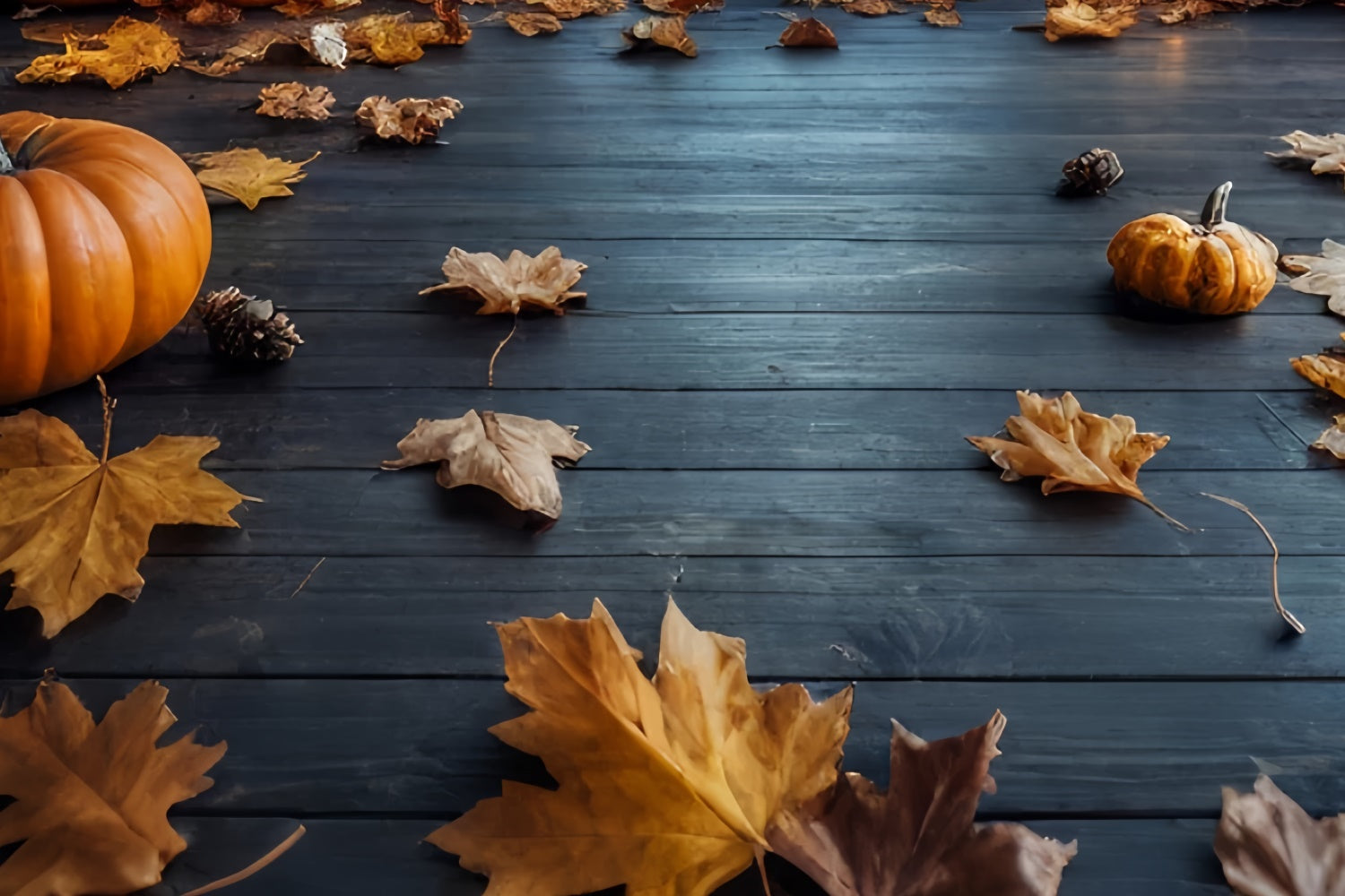 Boden Backdrops Blätter Kürbis Rustikaler Boden Backdrop TWW57-12