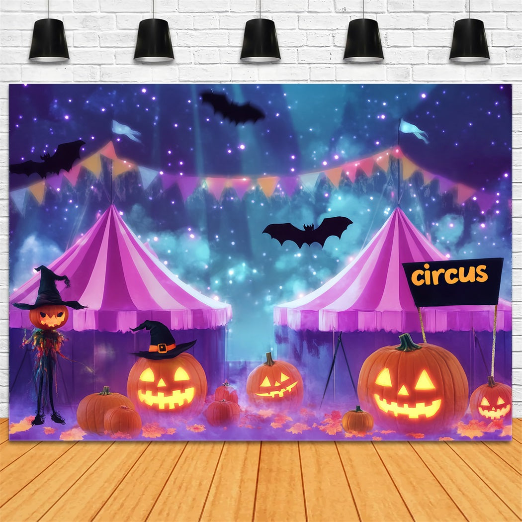 Halloween-Zirkus-Fotohintergrund Kürbis-Hexe Spuknacht-Karnevals-Fotohintergrund TWW59-13