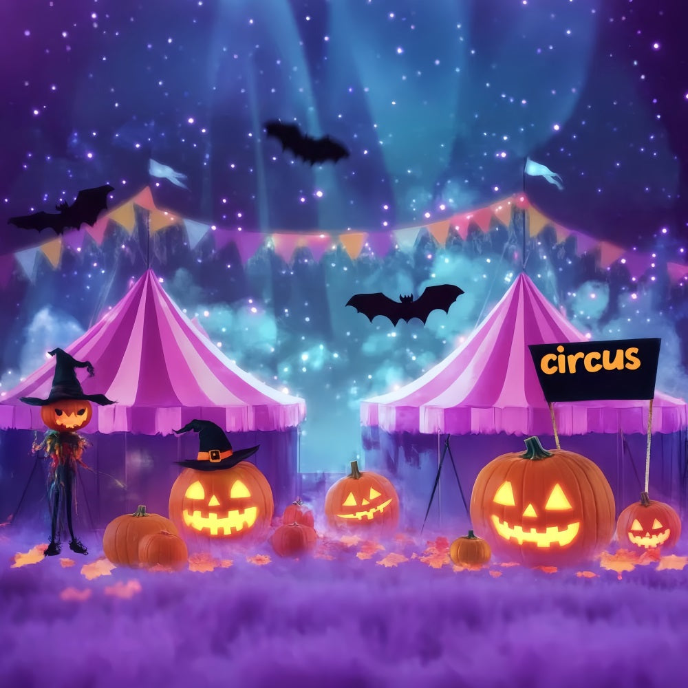 Halloween-Zirkus-Fotohintergrund Kürbis-Hexe Spuknacht-Karnevals-Fotohintergrund TWW59-13