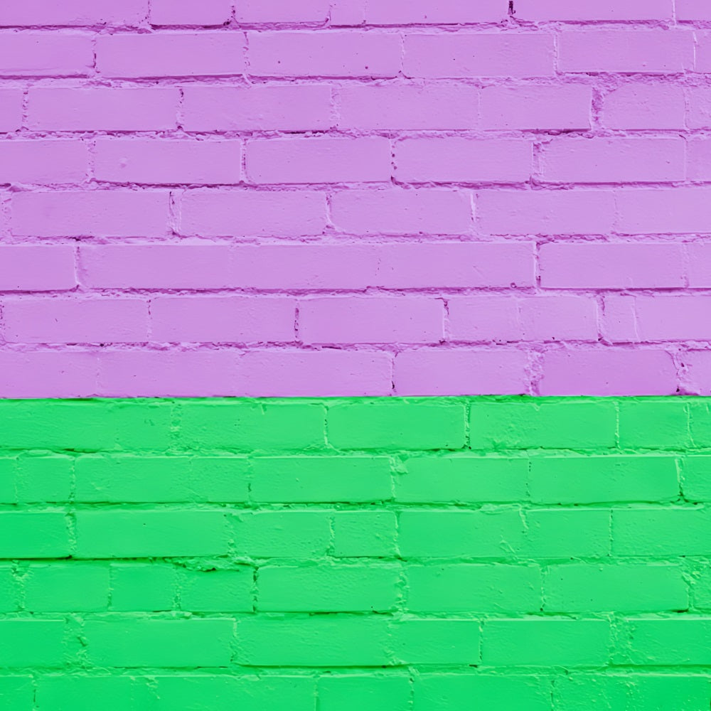 Ziegelwand-Studiohintergründe Split-Tone-Lila-Grün-Wand Ziegelhintergrund TWW59-174