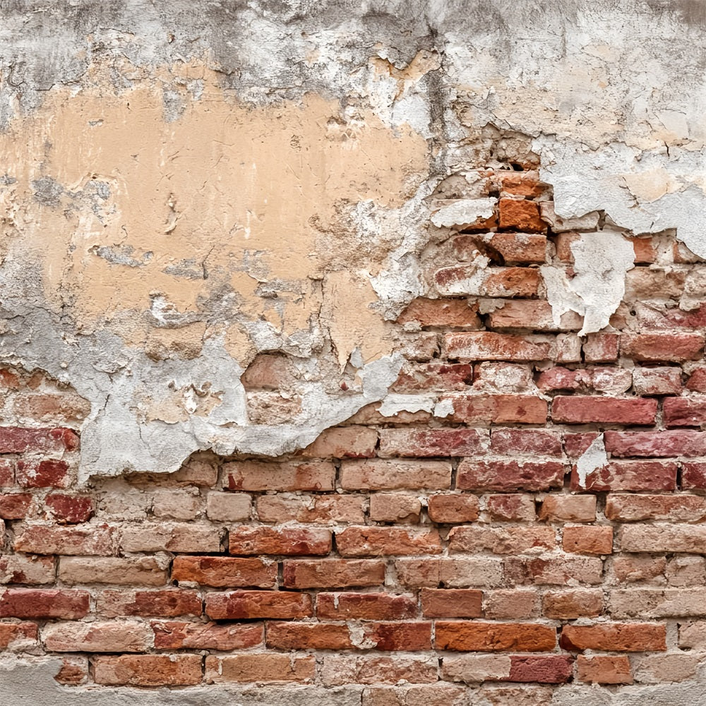Ziegelstein-Fotohintergrund Vintage-Fotohintergrund mit rissiger rustikaler Wand Ziegelsteinwand-Studiohintergründe TWW59-197