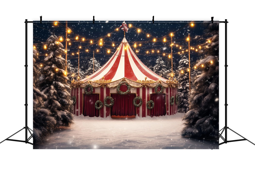 Karnevalszelt-Fotohintergrund Schneekranz Weihnachtszelt Zirkus-Fotohintergrundideen TWW59-20