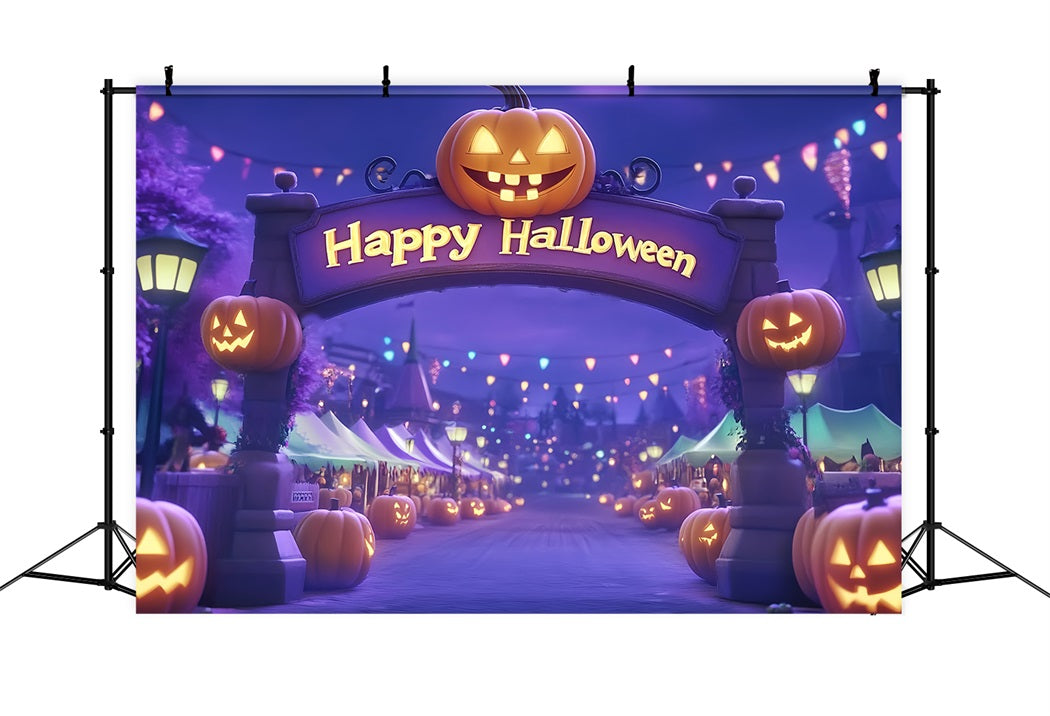 Halloween-Zirkus-Fotohintergrund Kürbis-Karnevals-Tor Fotografie Zirkus-Fotohintergrund TWW59-21