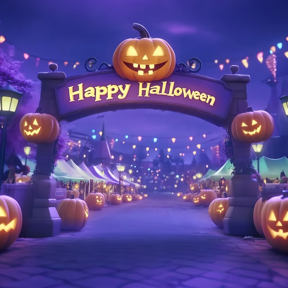 Halloween-Zirkus-Fotohintergrund Kürbis-Karnevals-Tor Fotografie Zirkus-Fotohintergrund TWW59-21