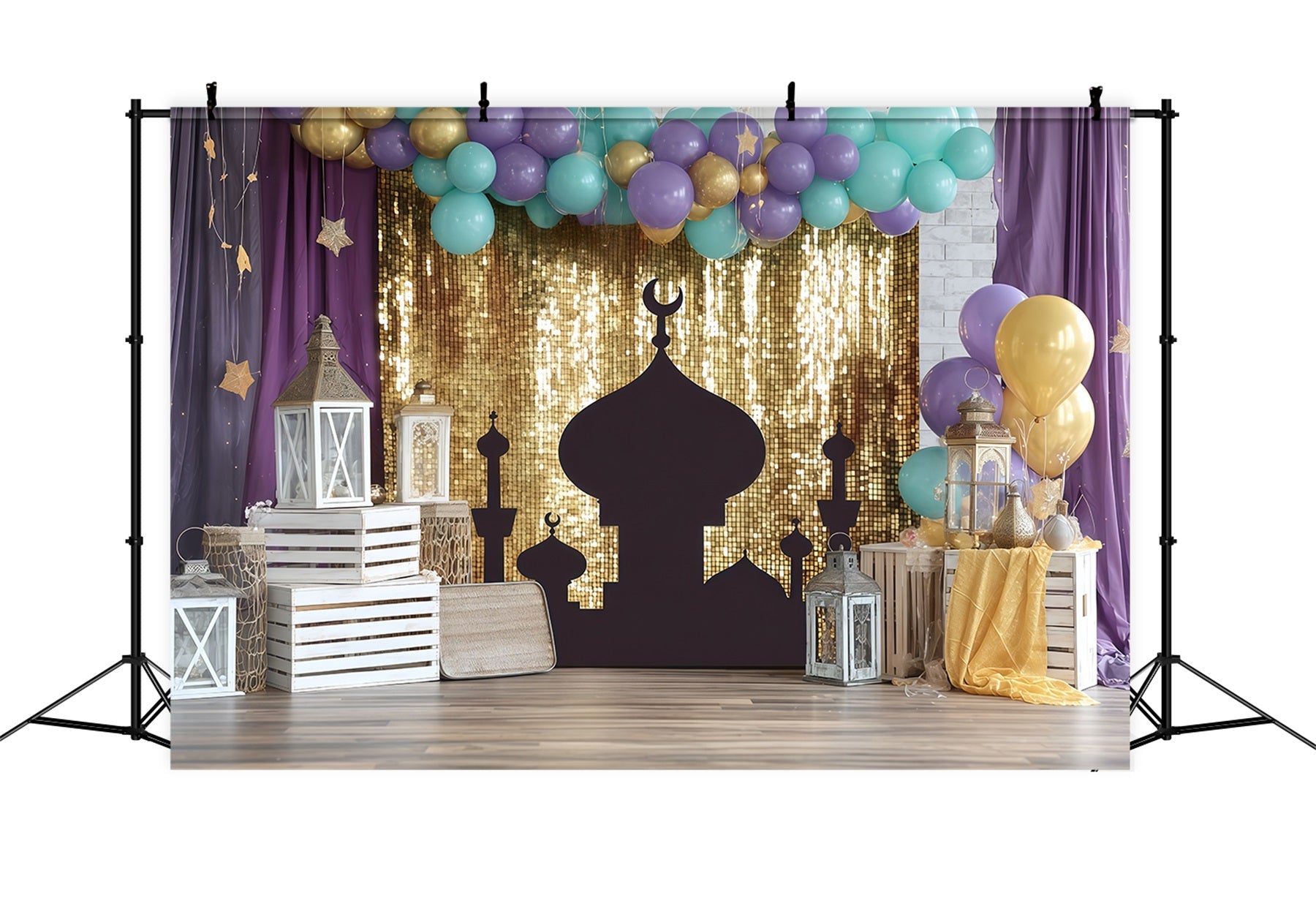 Cake Smash Fotohintergrund Goldene Laternen Palast Glanz Geburtstag Fotohintergrund TWW59-217