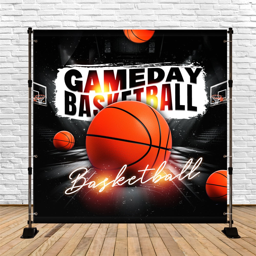 Basketball Backdrops Neon Hoop Nacht Sport Thema Backdrop TWW6-11