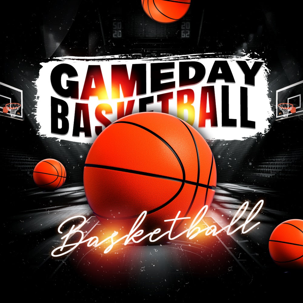Basketball Backdrops Neon Hoop Nacht Sport Thema Backdrop TWW6-11