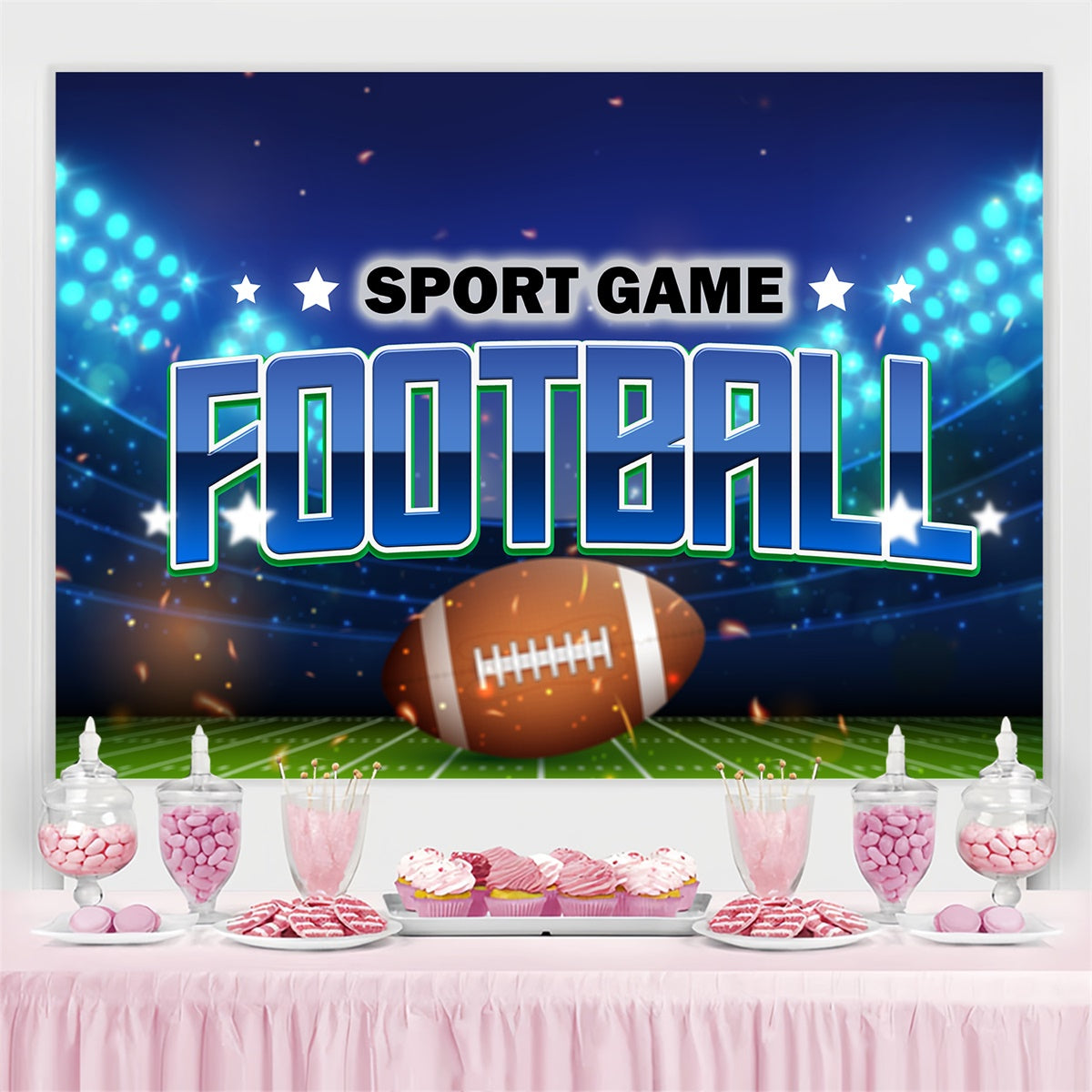 Fußball Stadion Backdrop Nacht Lichter Spiel Sport Event Backdrop TWW6-15