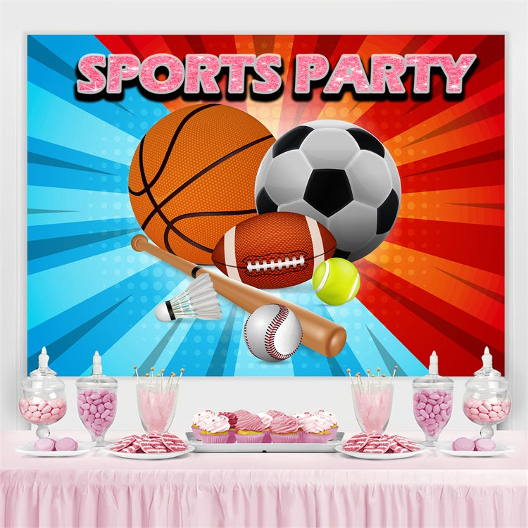 Sport-Themenhintergrund Retro-Sport-Party-Spaß-Hintergrund TWW6-6