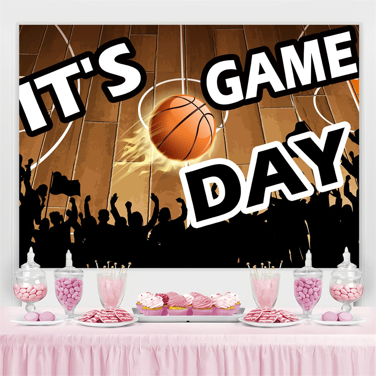 Basketball-Fotohintergrund Basketball Jubel Sport-Fotohintergrund TWW6-8