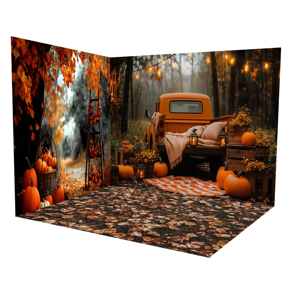 Herbst Backdrops Truck Kürbis Wald Backdrop Raumset TWW6-81