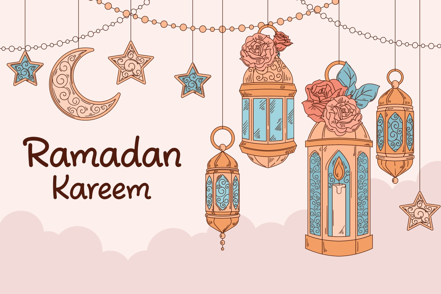 Ramadan Backdrops Rustikale Florale Hängende Laterne Backdrop XY2-104