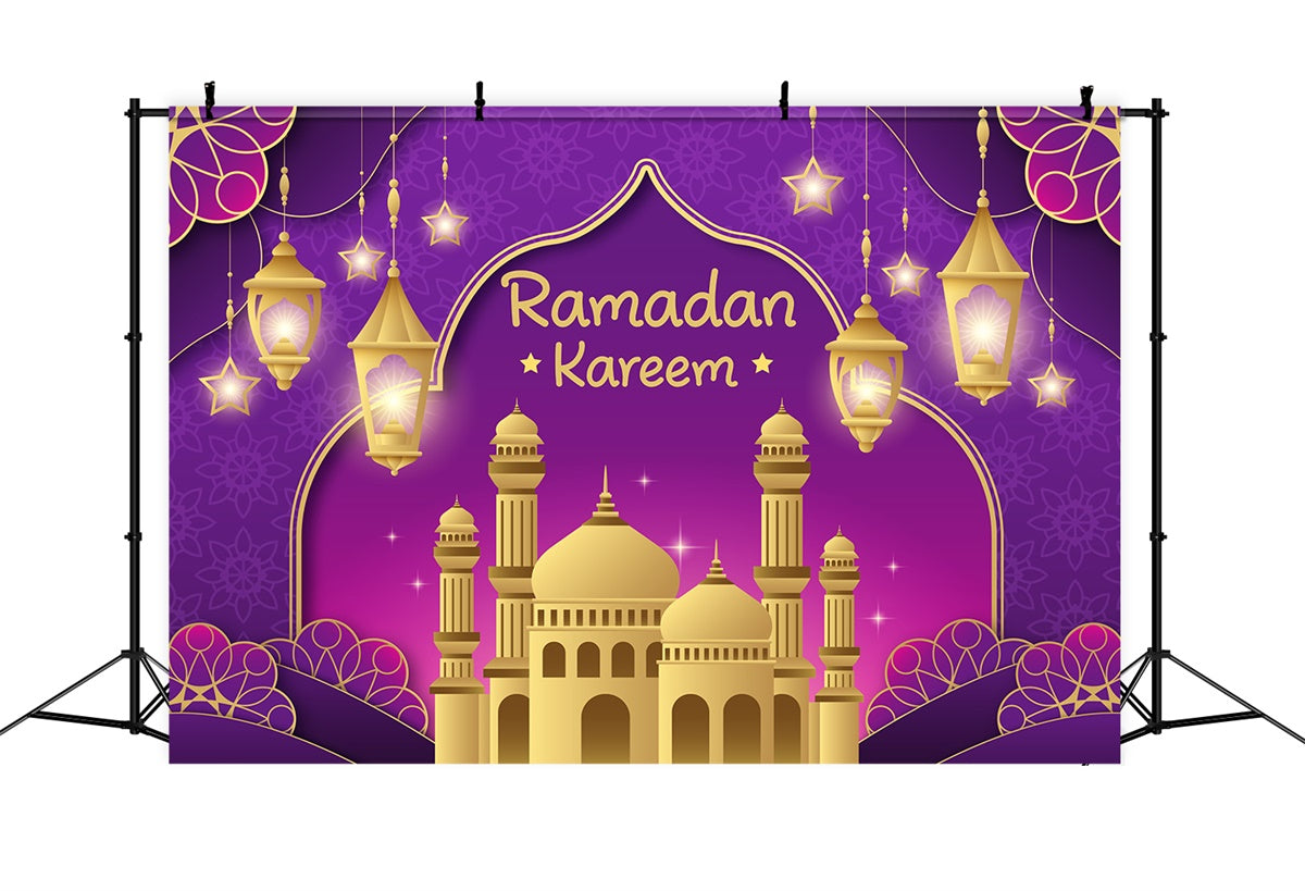 Ramadan Backdrops Königlich Lila Gold Ramadan Backdrop XY2-105